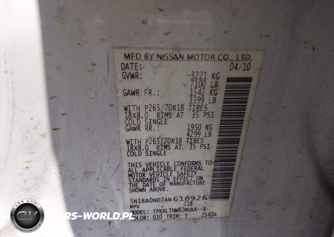 2010 Nissan Armada Se VIN:5N1BA0ND7AN616926 - 9