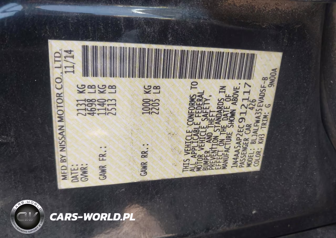 2014 Nissan Maxima 3.5 Sv VIN:1N4AA5AP2EC912117 - 9