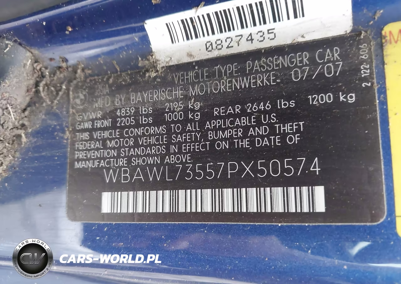 2007 BMW 335I VIN:WBAWL73557PX50574 - 9