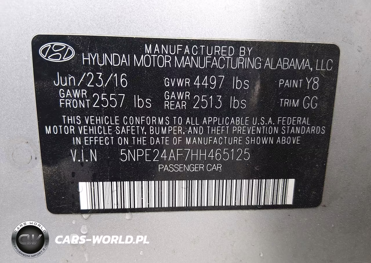 2017 Hyundai Sonata VIN:5NPE24AF7HH465125 - 9