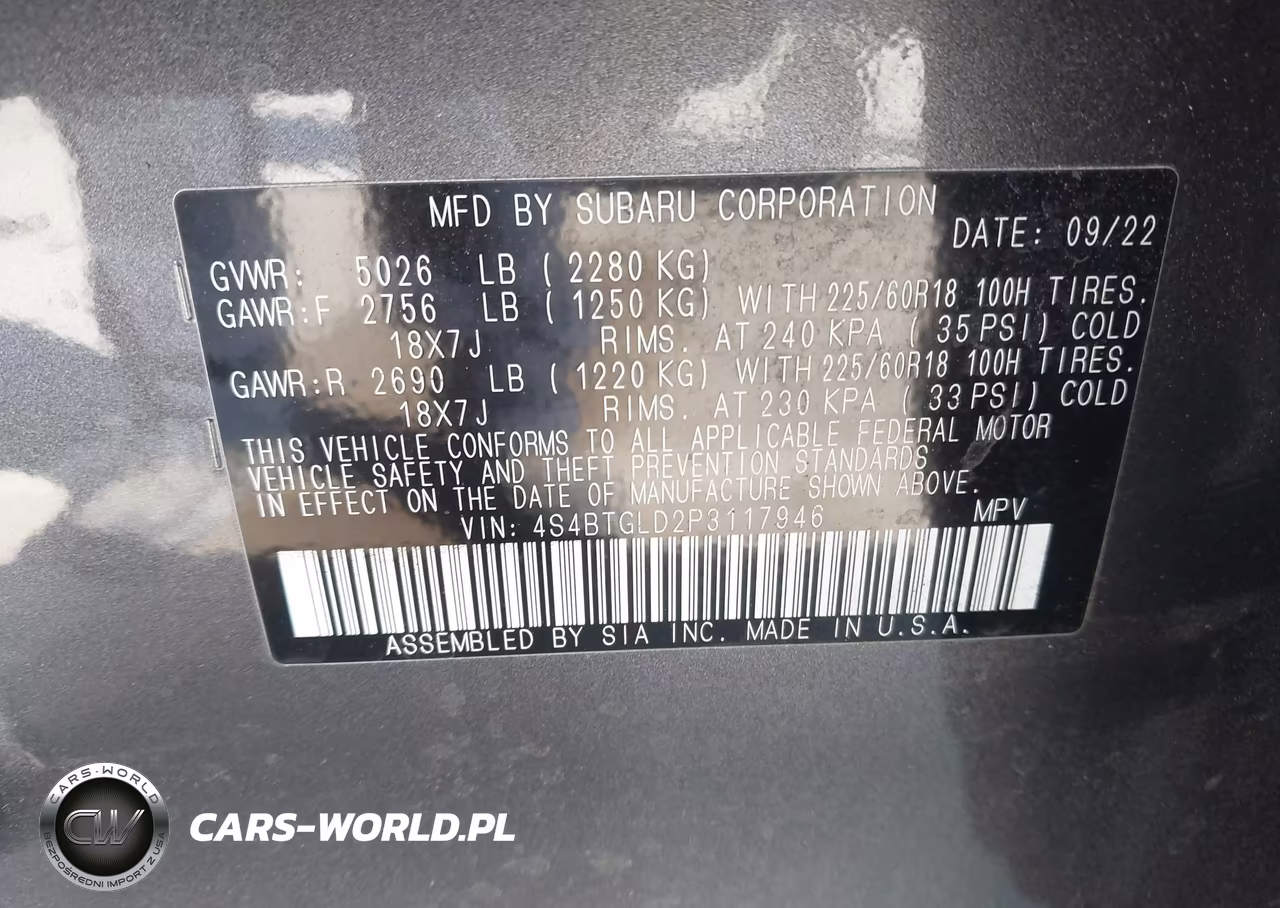 2023 Subaru Outback Onyx Edition Xt VIN:4S4BTGLD2P3117946 - 9