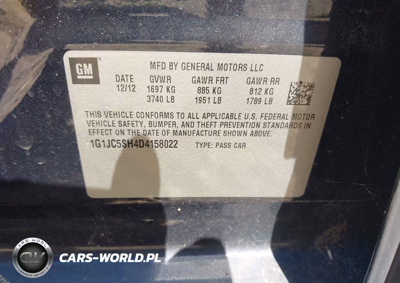 2013 Chevrolet Sonic Lt Auto VIN:1G1JC5SH4D4158022 - 9