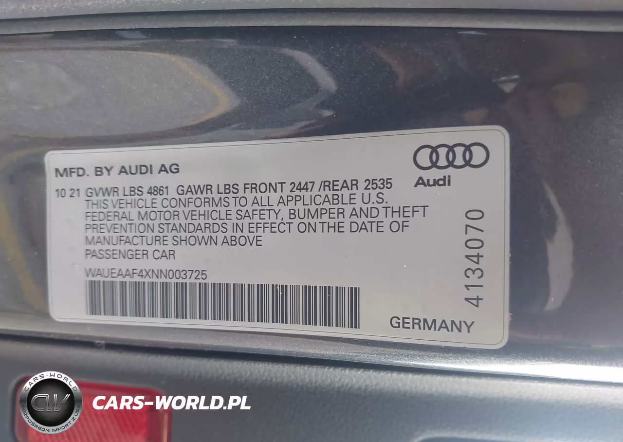 2022 Audi A4 Premium Plus 45 Tfsi S Line Quattro S Tronic VIN:WAUEAAF4XNN003725 - 9