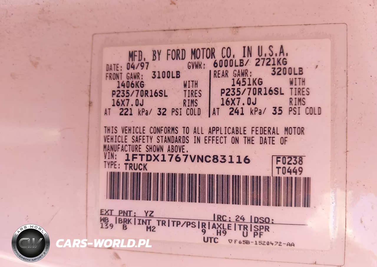 1997 Ford F-150 Standard Lariat-Standard-Xl-Xlt VIN:1FTDX1767VNC83116 - 9