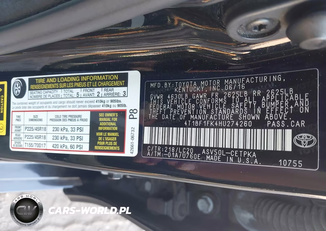 2017 Toyota Camry Xse VIN:4T1BF1FK4HU274260 - 9