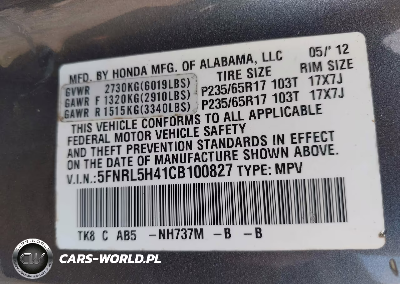 2012 Honda Odyssey Ex VIN:5FNRL5H41CB100827 - 9