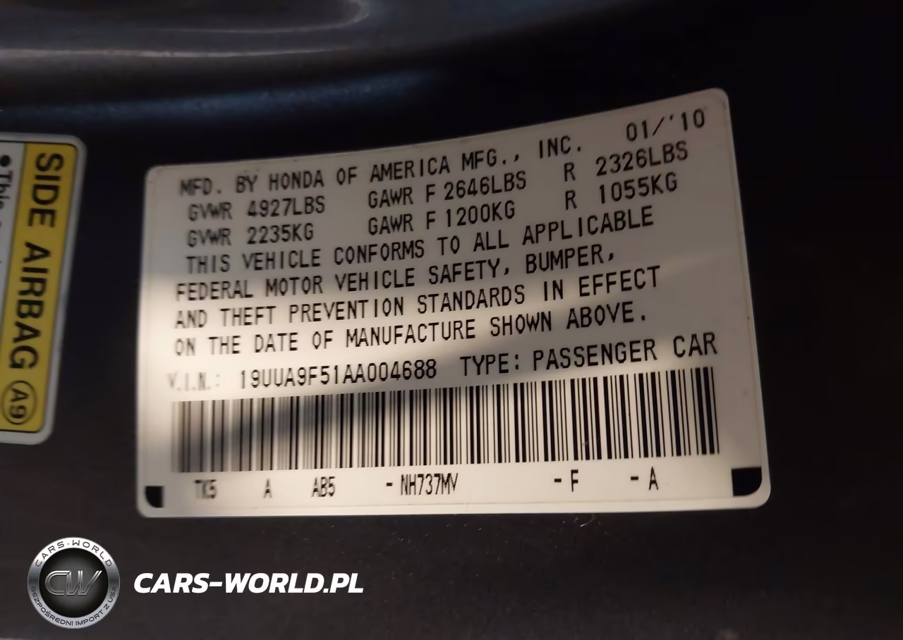 2010 Acura Tl 3.7 VIN:19UUA9F51AA004688 - 9