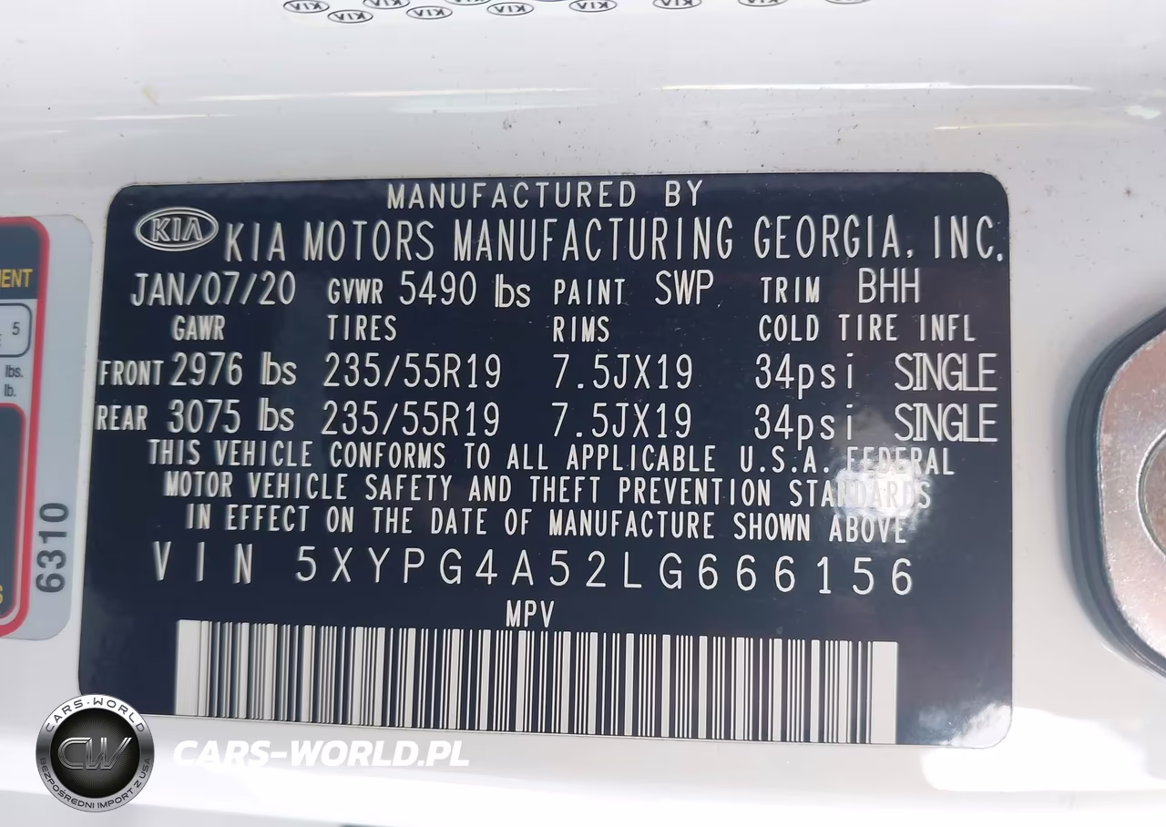 2020 Kia Sorento 3.3L S VIN:5XYPG4A52LG666156 - 9