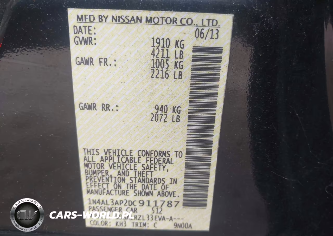2013 Nissan Altima 2.5 S VIN:1N4AL3AP2DC911787 - 9