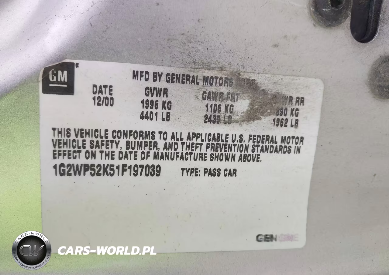 2001 Pontiac Grand Prix Gt VIN:1G2WP52K51F197039 - 9