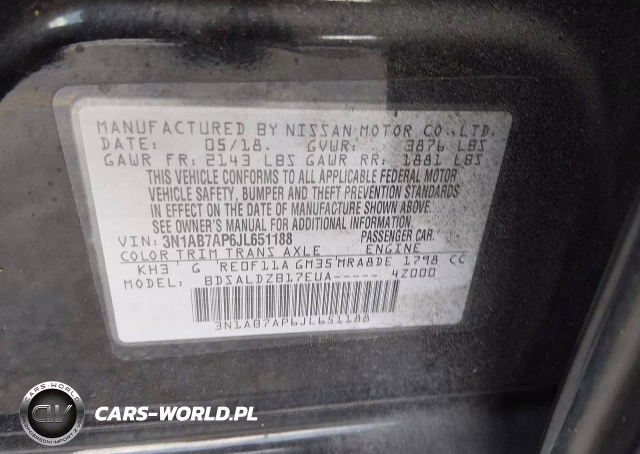 2018 Nissan Sentra Sv VIN:3N1AB7AP6JL651188 - 9