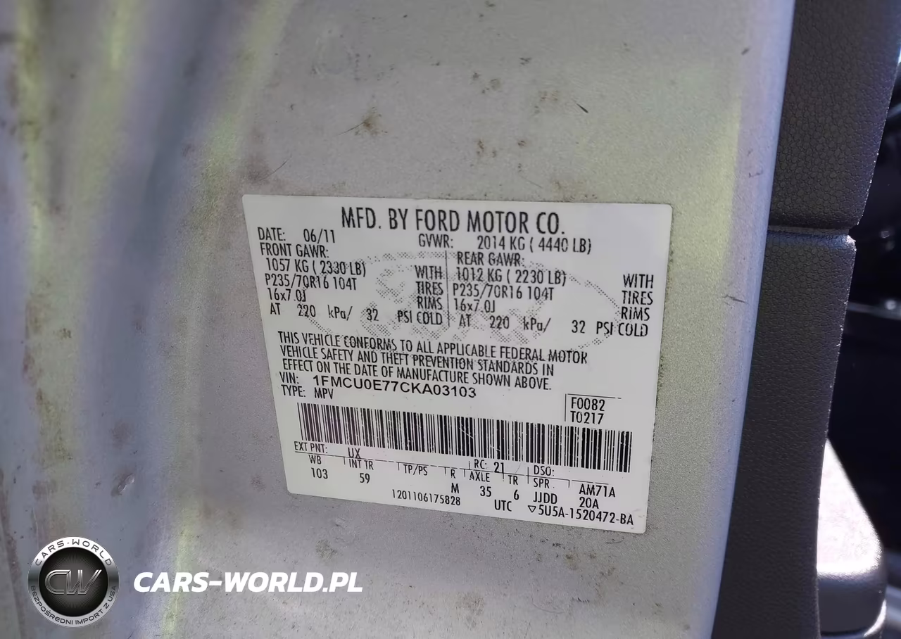 2012 Ford Escape Limited VIN:1FMCU0E77CKA03103 - 9