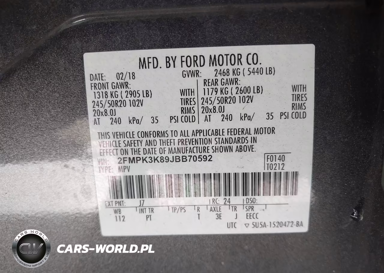 2018 Ford Edge Titanium VIN:2FMPK3K89JBB70592 - 9