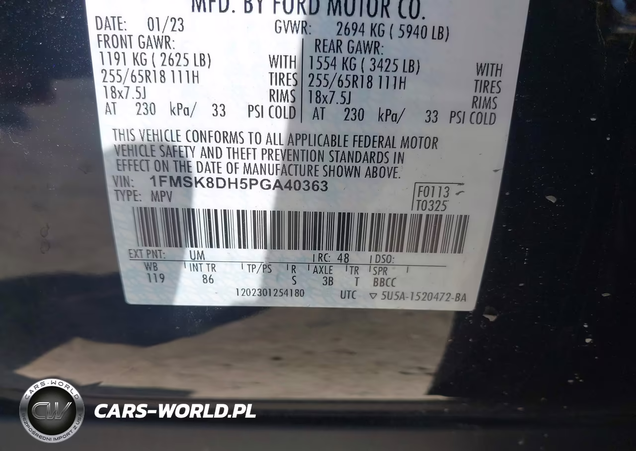 2023 Ford Explorer Xlt VIN:1FMSK8DH5PGA40363 - 9