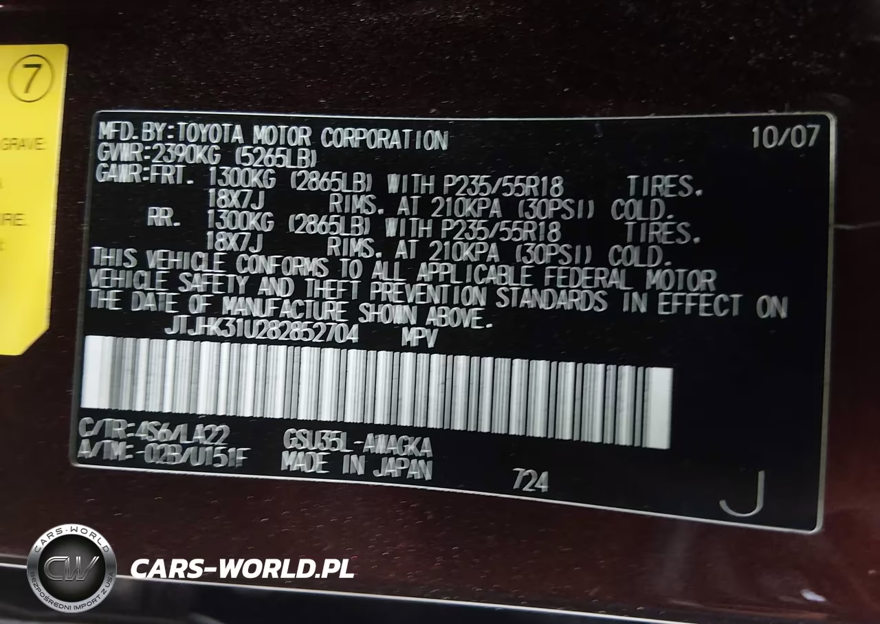 LEXUS RX 350 VIN:JTJHK31U282852704 - 9