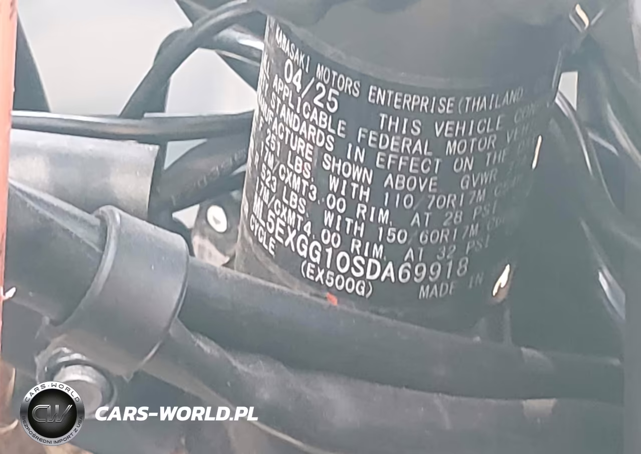 2025 Kawasaki Ex500 VIN:ML5EXGG10SDA69918 - 10