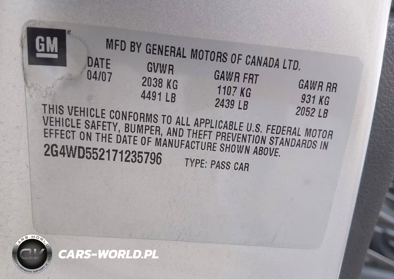 2007 Buick Lacrosse Cxl VIN:2G4WD552171235796 - 9