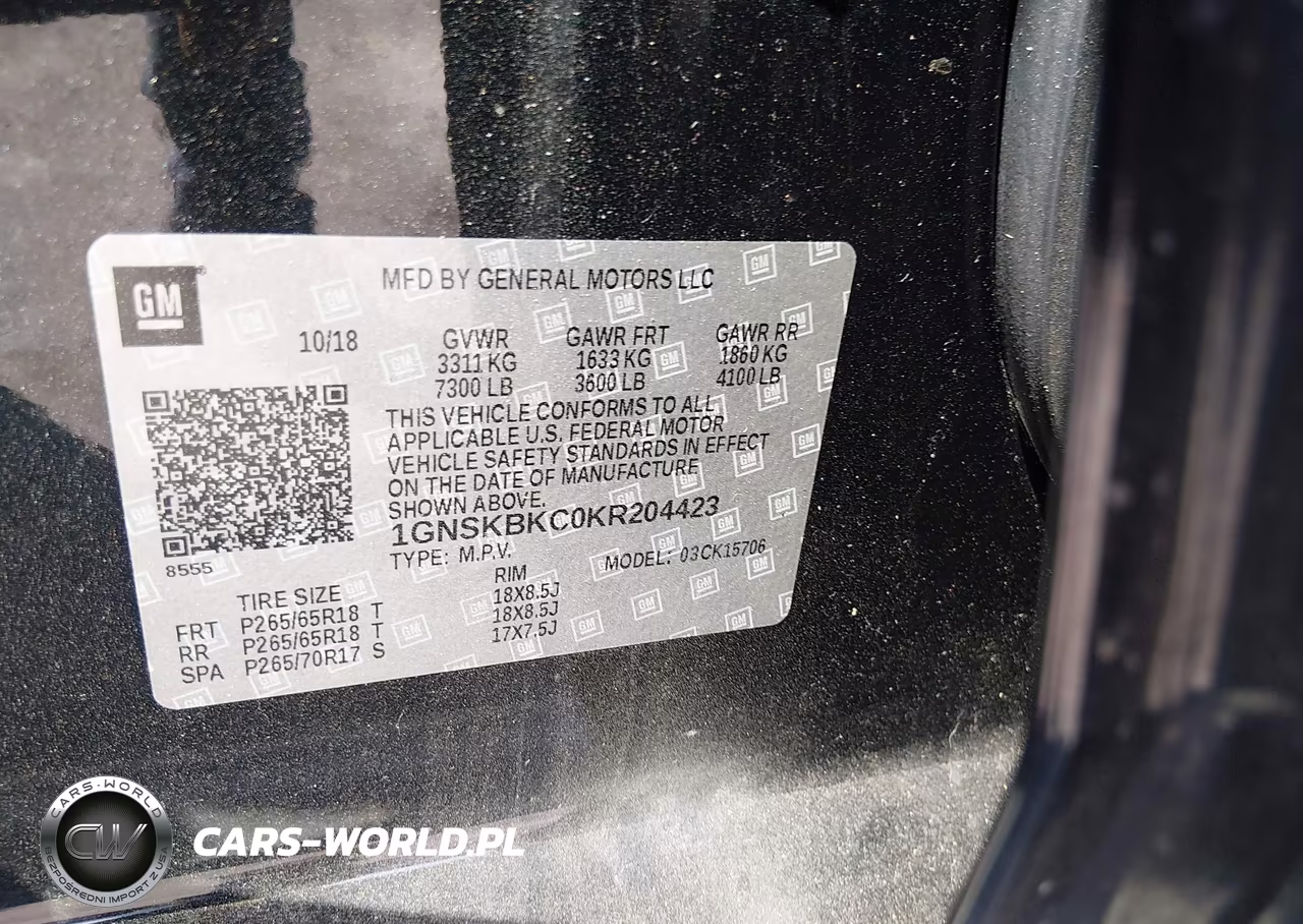 2019 Chevrolet Tahoe Lt VIN:1GNSKBKC0KR204423 - 9