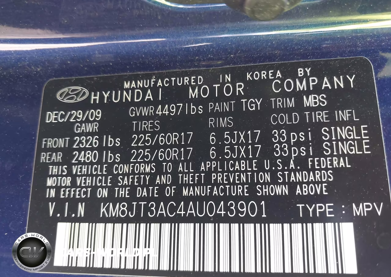 2010 Hyundai Tucson Gls VIN:KM8JT3AC4AU043901 - 9