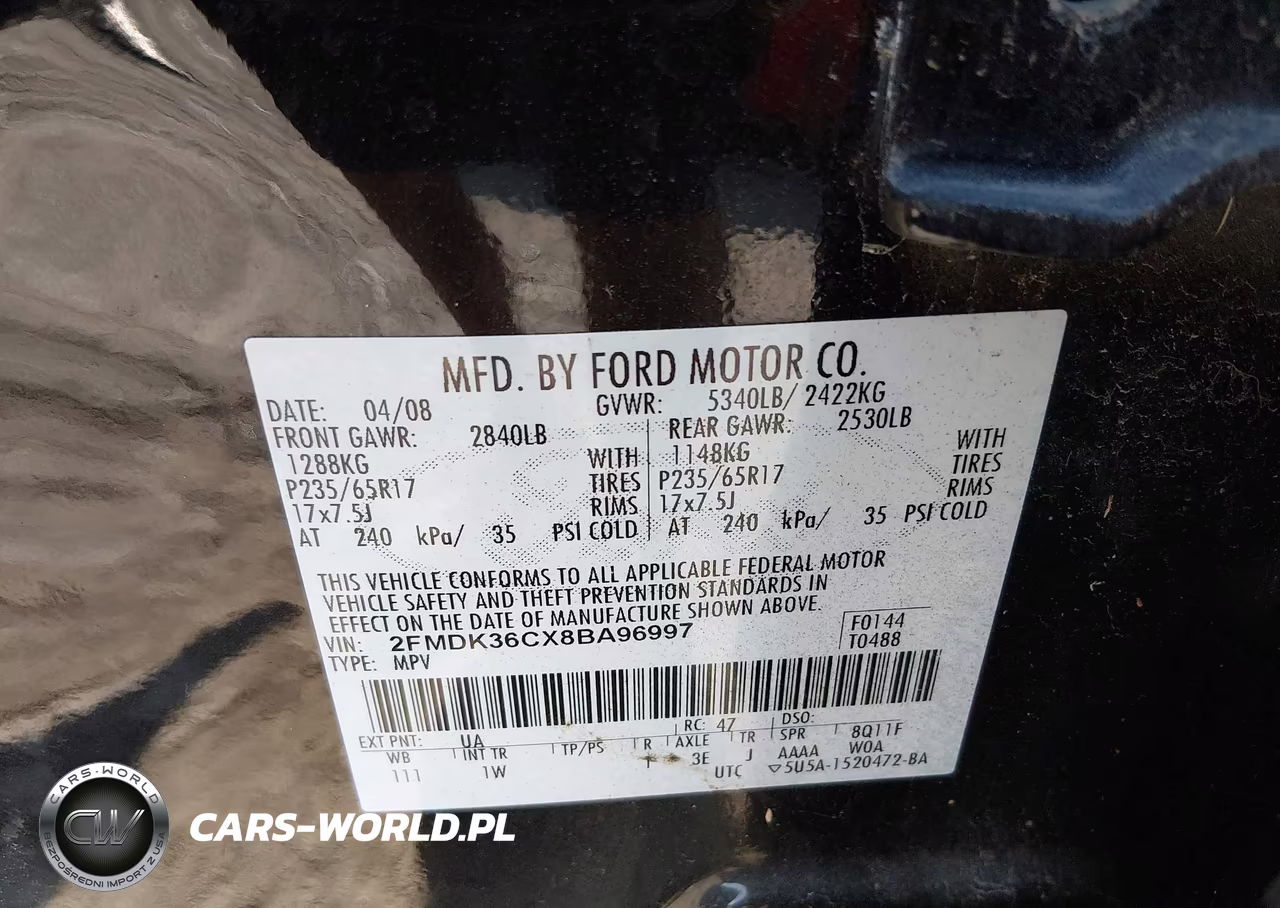 2008 Ford Edge Se VIN:2FMDK36CX8BA96997 - 9