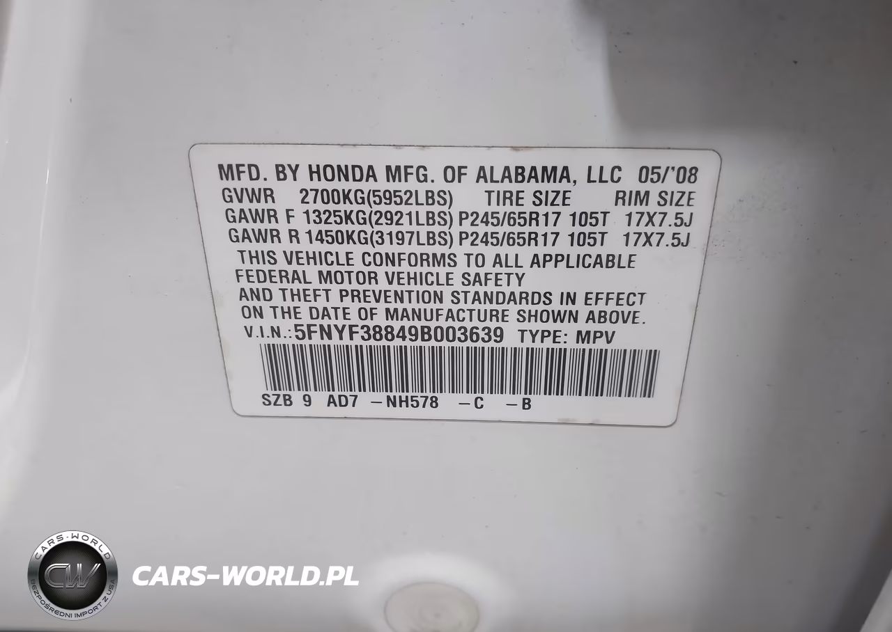 2009 Honda Pilot Touring VIN:5FNYF38849B003639 - 9