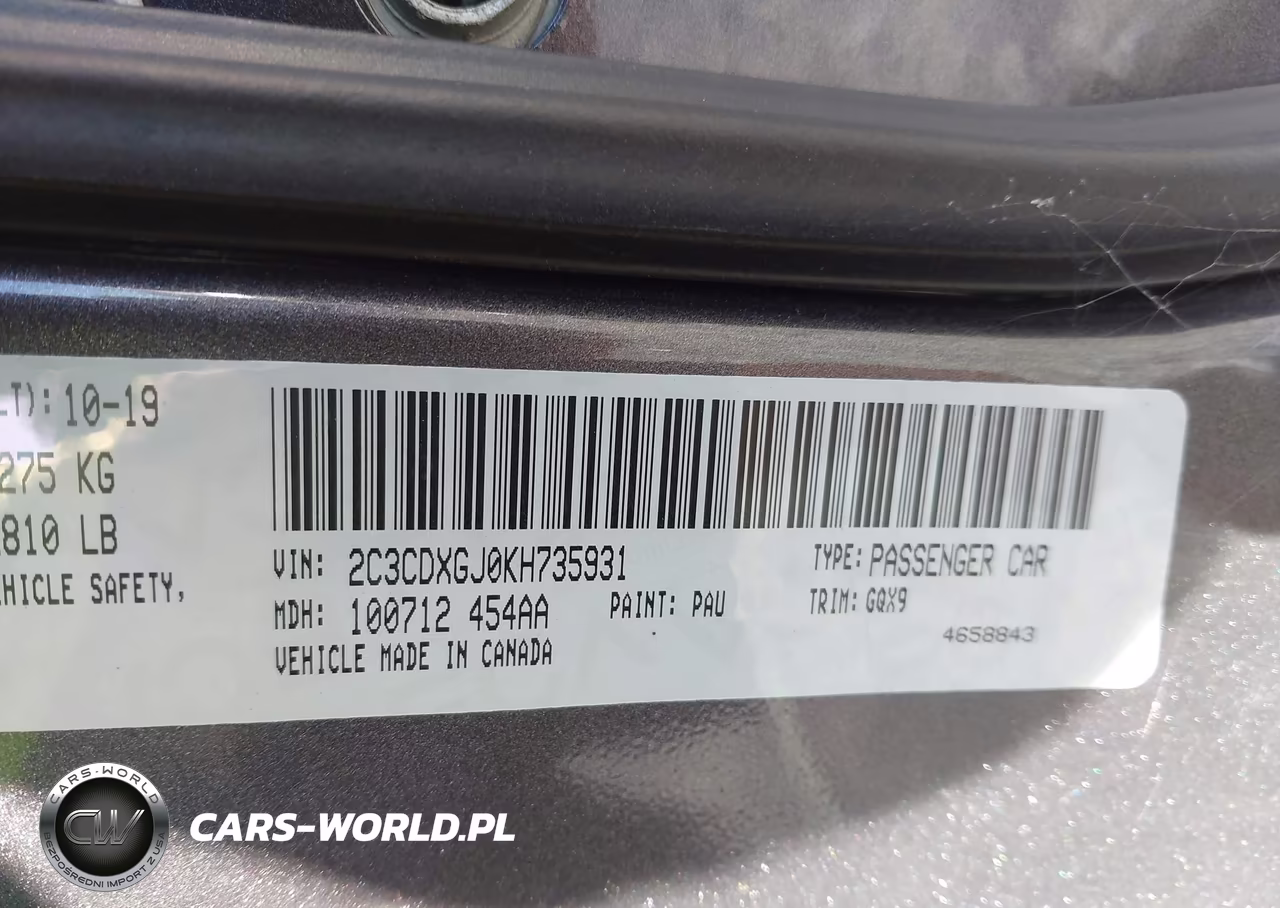 2019 Dodge Charger Scat Pack Rwd VIN:2C3CDXGJ0KH735931 - 9