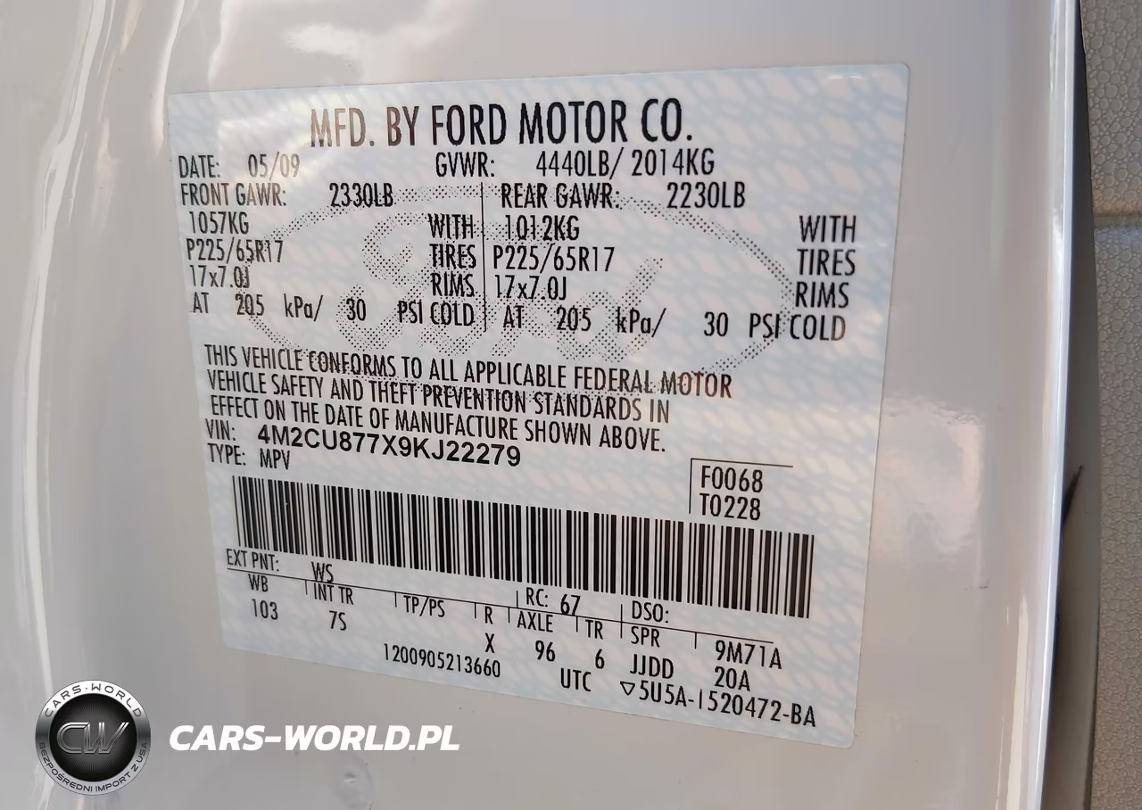 2009 Mercury Mariner Premier VIN:4M2CU877X9KJ22279 - 9