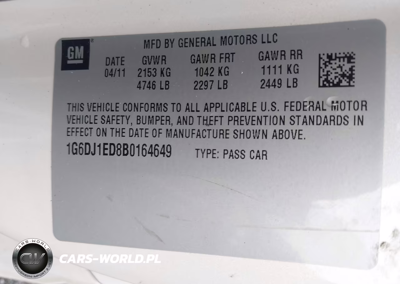 2011 Cadillac Cts Performance VIN:1G6DJ1ED8B0164649 - 9