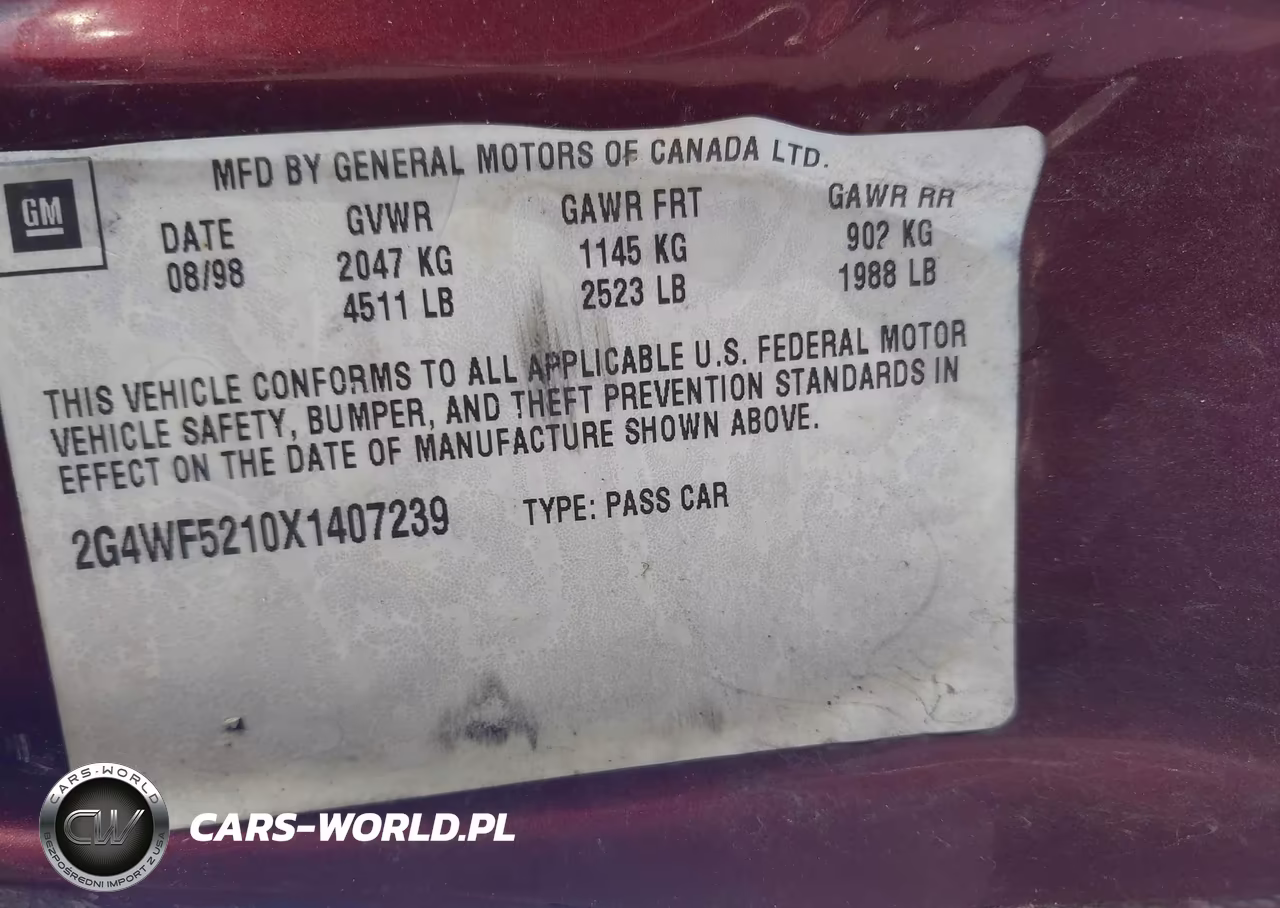 1999 Buick Regal Gs VIN:2G4WF5210X1407239 - 9
