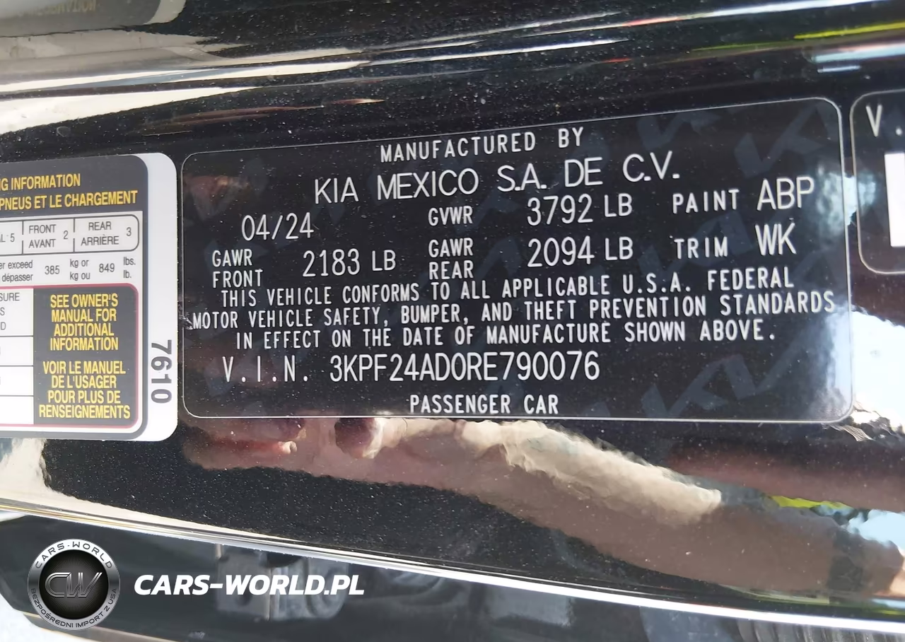 2024 Kia Forte Lxs VIN:3KPF24AD0RE790076 - 8
