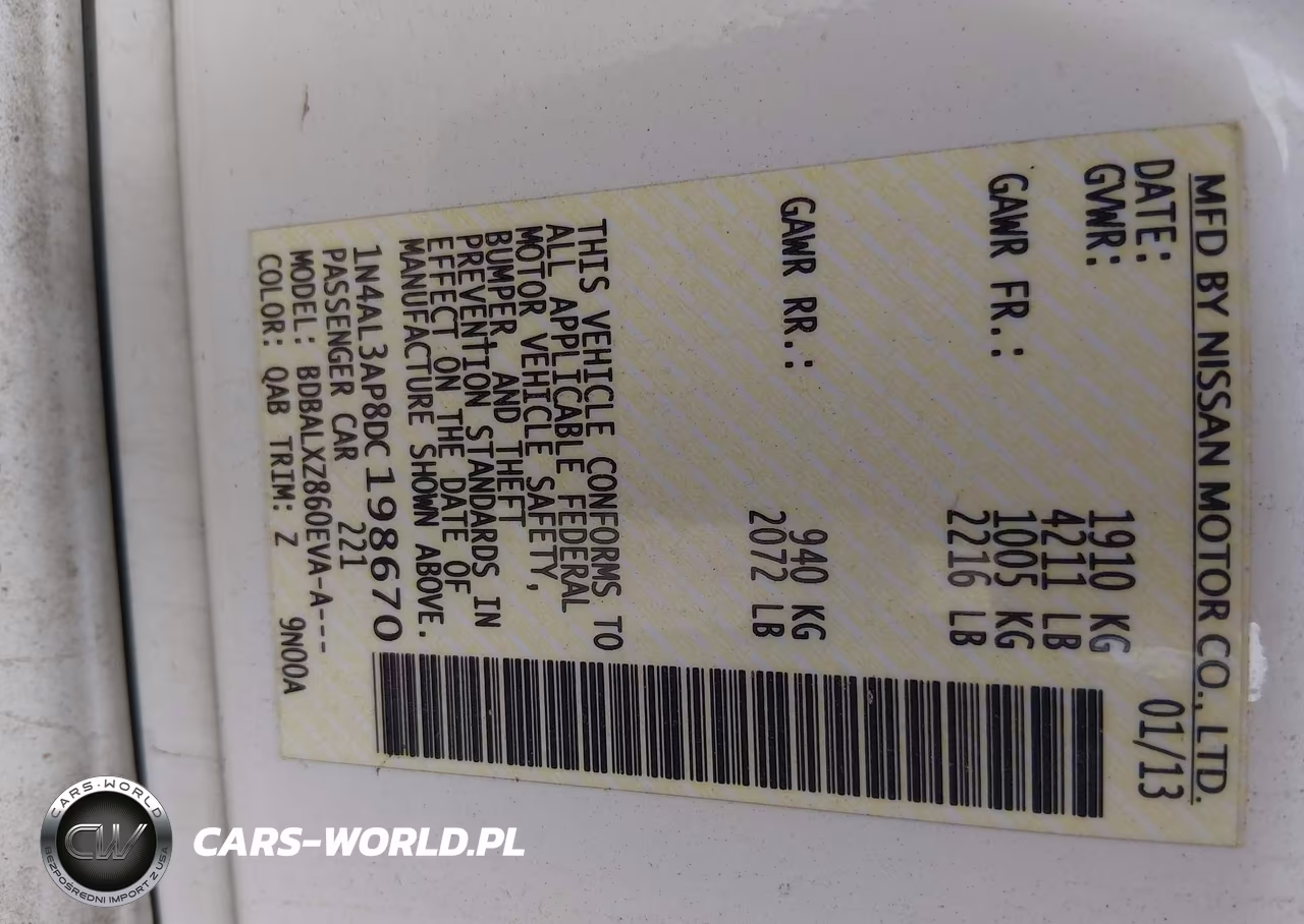 2013 Nissan Altima 2.5 Sl VIN:1N4AL3AP8DC198670 - 9