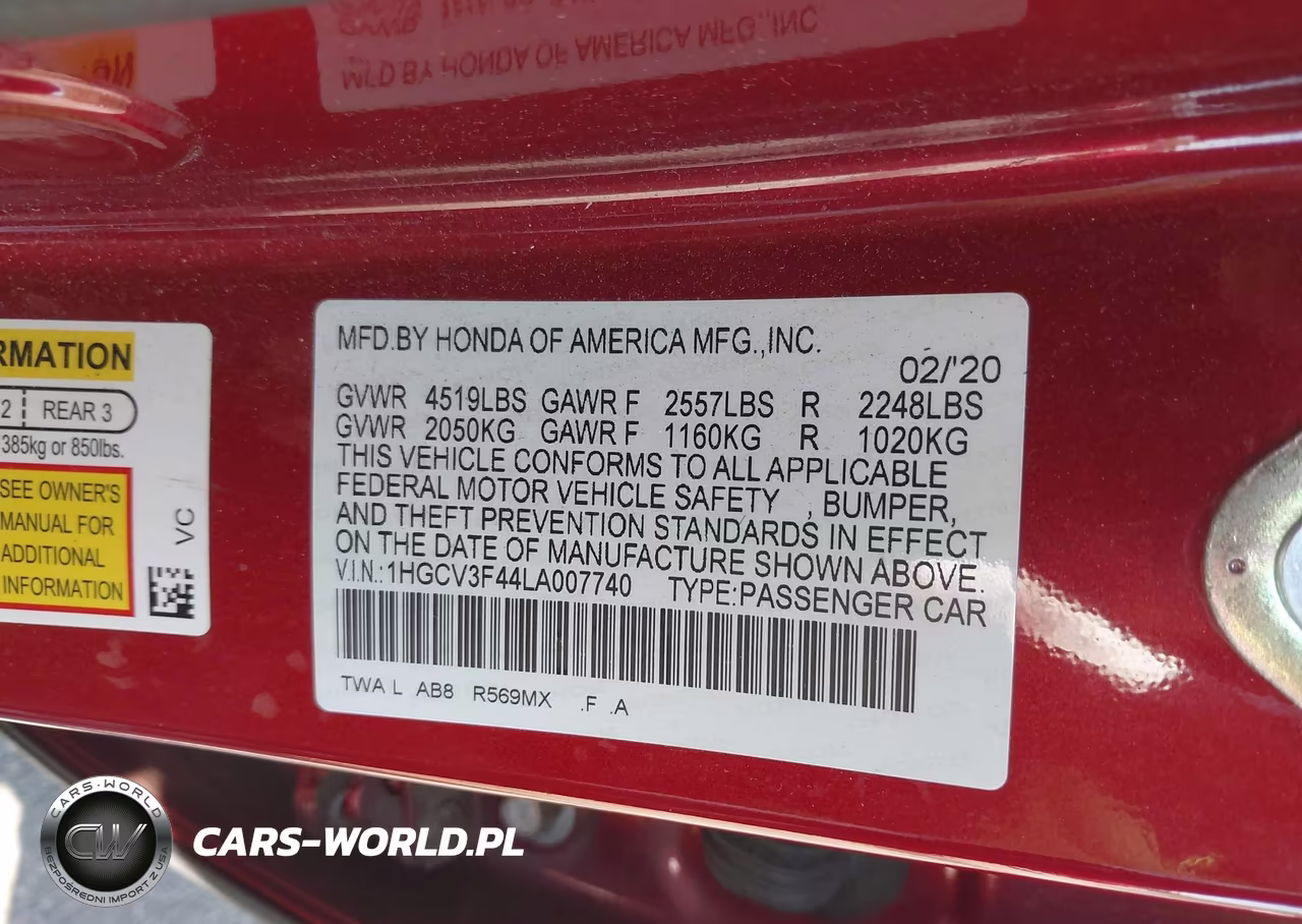 2020 Honda Accord Hybrid Ex VIN:1HGCV3F44LA007740 - 9