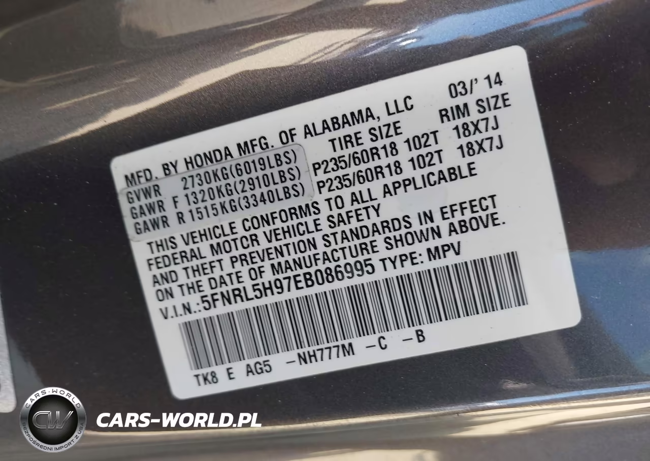 2014 Honda Odyssey Touring-Touring Elite VIN:5FNRL5H97EB086995 - 9