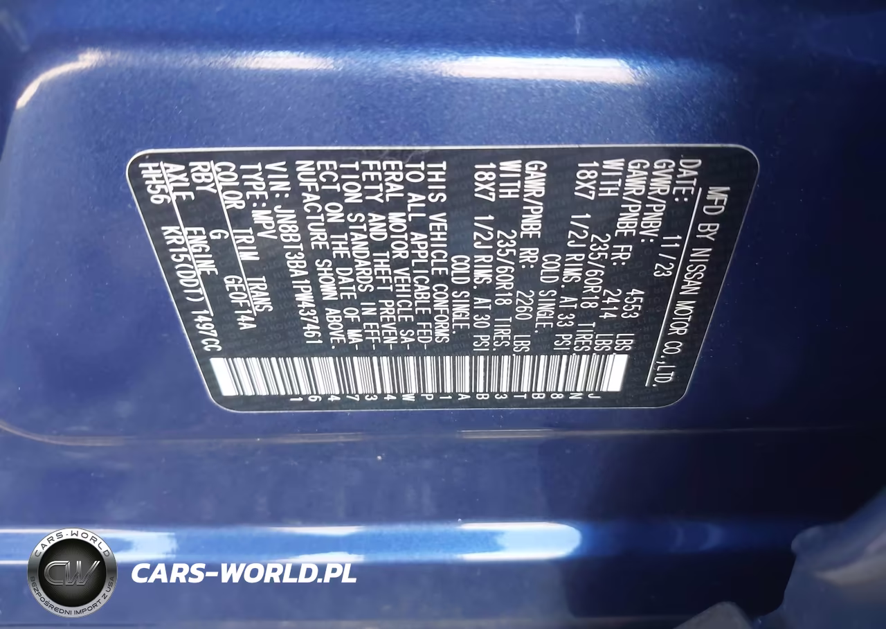 2023 Nissan Rogue Sv Fwd VIN:JN8BT3BA1PW437461 - 9