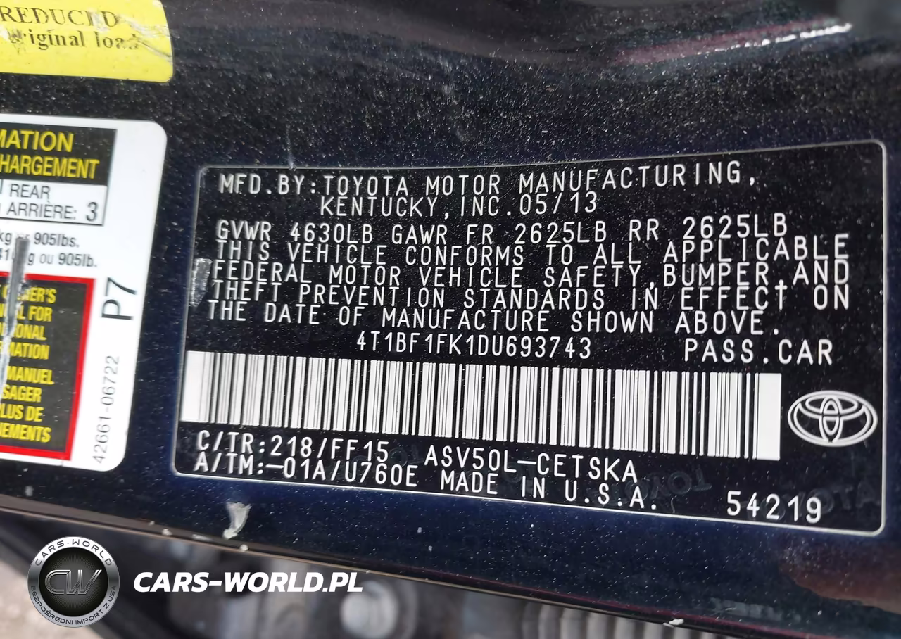 2013 Toyota Camry Se VIN:4T1BF1FK1DU693743 - 9