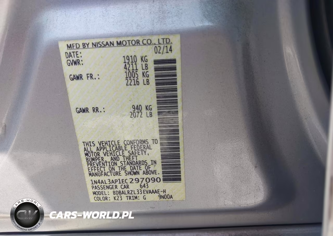 2014 Nissan Altima 2.5 S VIN:1N4AL3AP1EC297090 - 9
