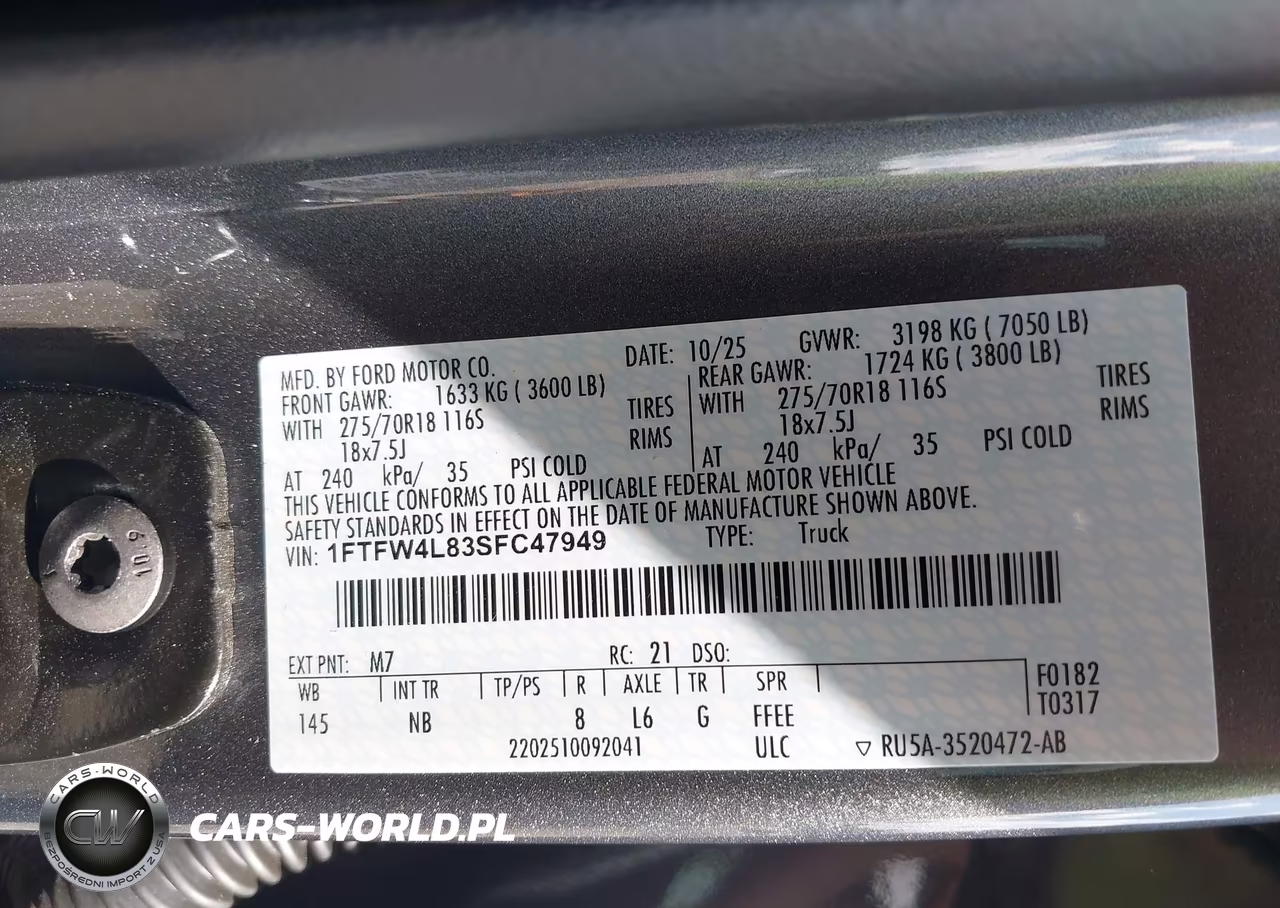 2025 Ford F-150 Tremor VIN:1FTFW4L83SFC47949 - 9