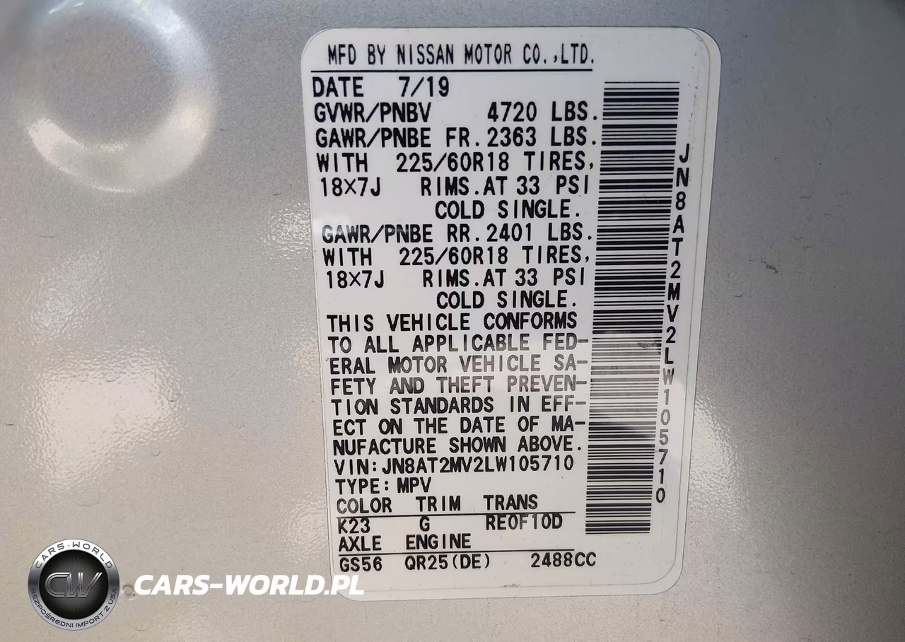 2020 Nissan Rogue Sv Intelligent Awd VIN:JN8AT2MV2LW105710 - 9