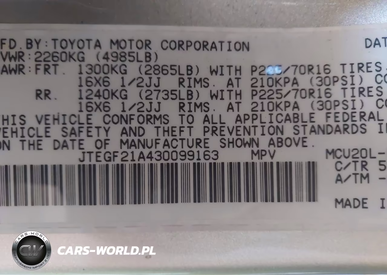 2003 Toyota Highlander Limited V6 VIN:JTEGF21A430099163 - 9