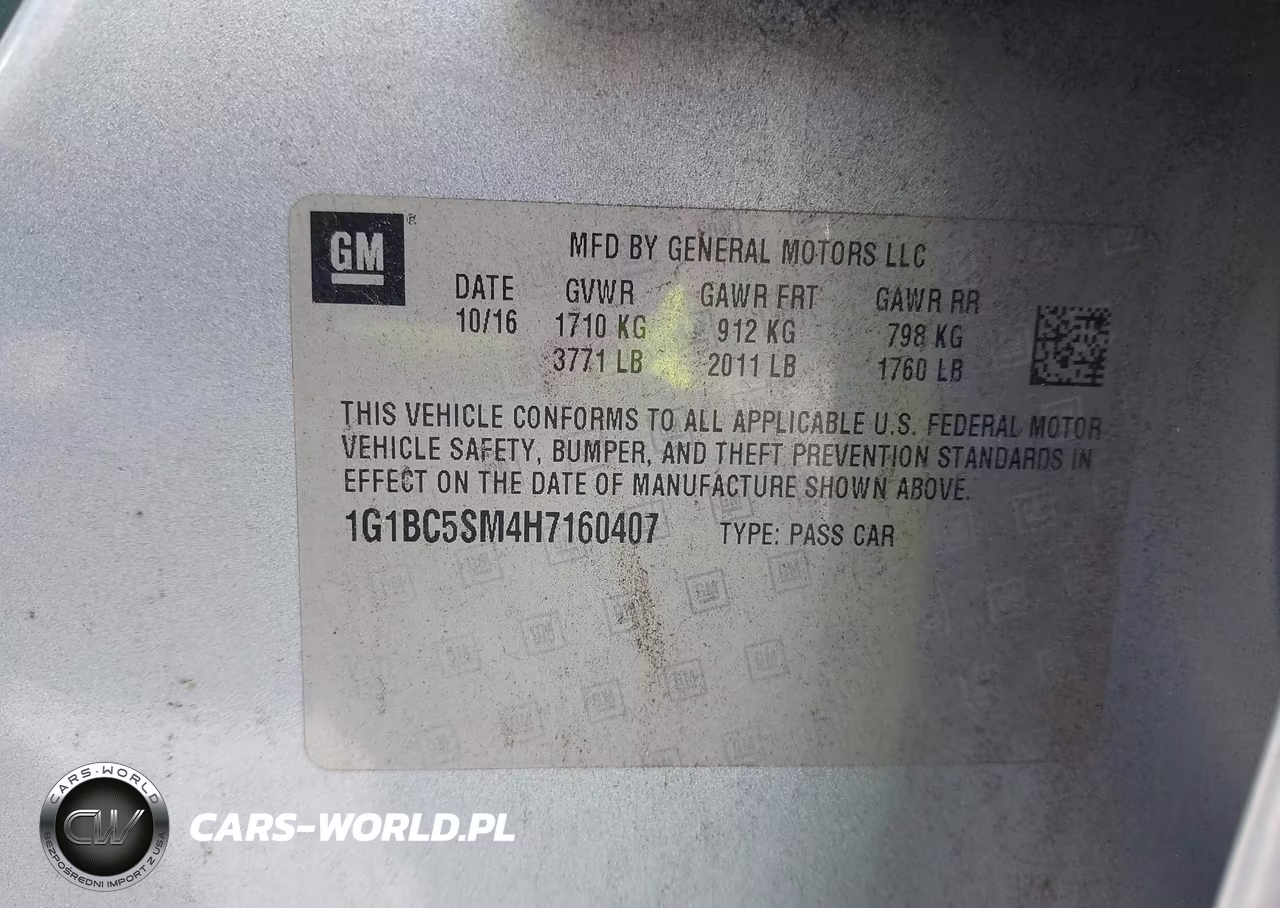 2017 Chevrolet Cruze Ls Auto VIN:1G1BC5SM4H7160407 - 9