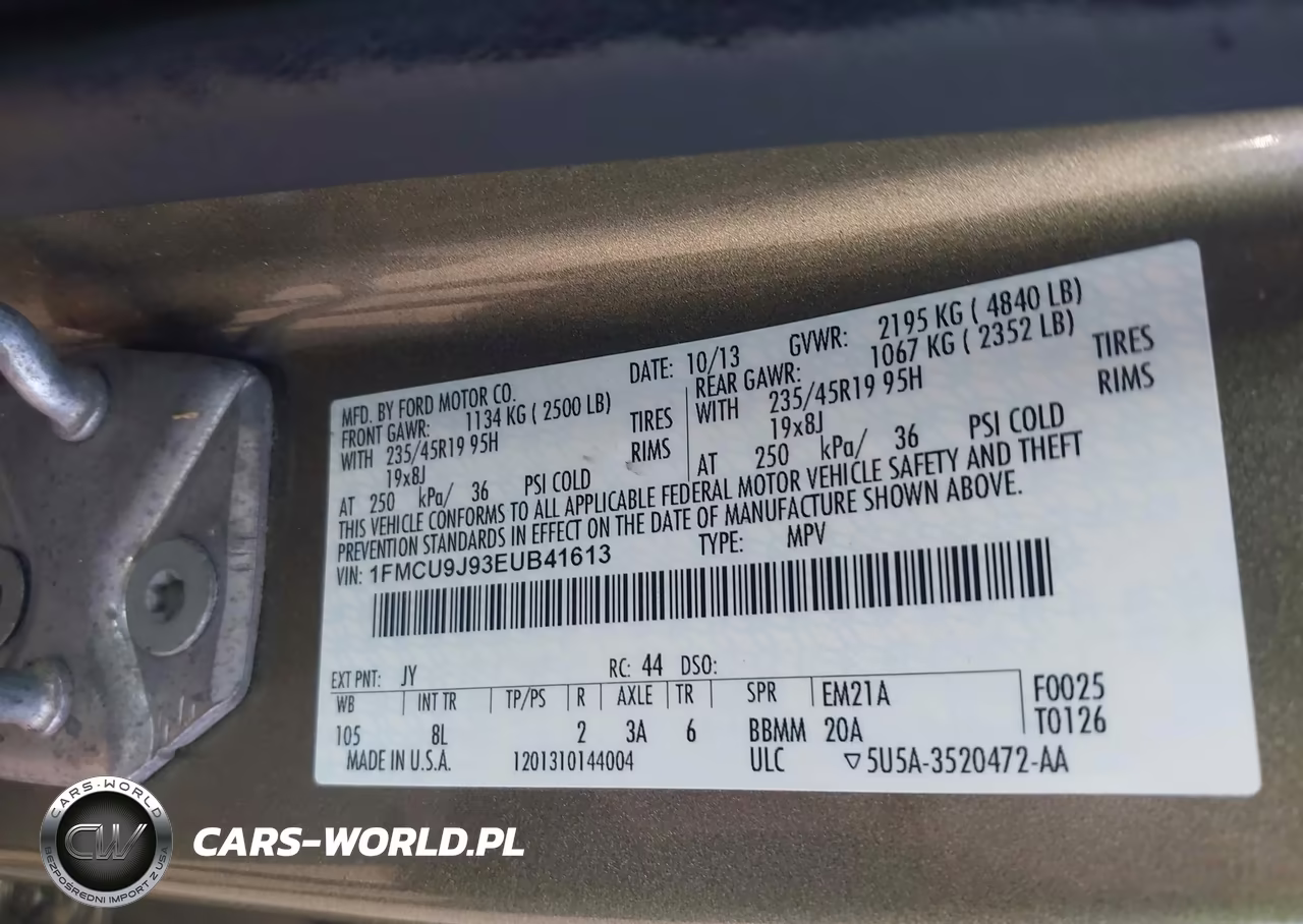 2014 Ford Escape Titanium VIN:1FMCU9J93EUB41613 - 9