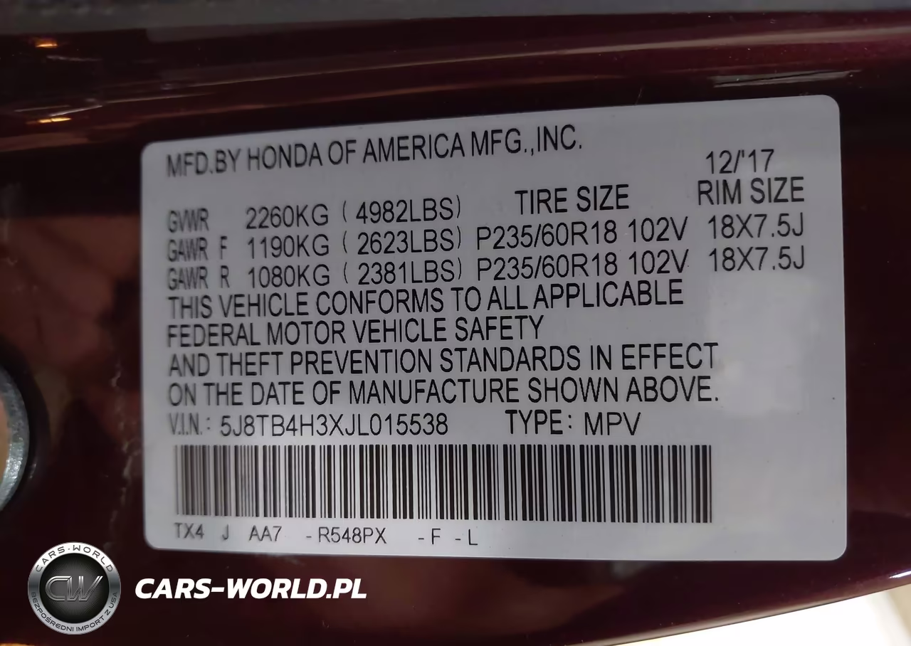 2018 Acura Rdx Acurawatch Plus Package VIN:5J8TB4H3XJL015538 - 9