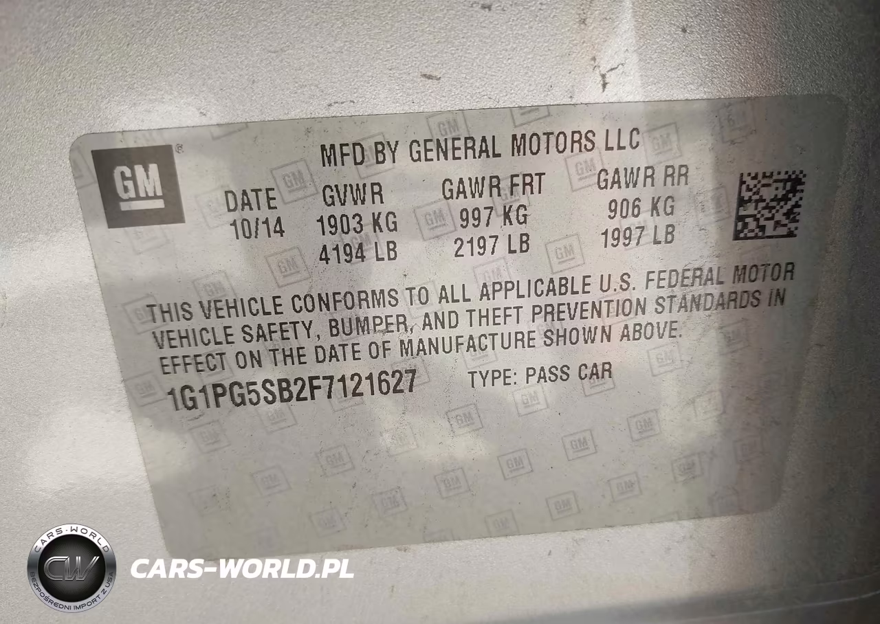 2015 Chevrolet Cruze Ltz VIN:1G1PG5SB2F7121627 - 9