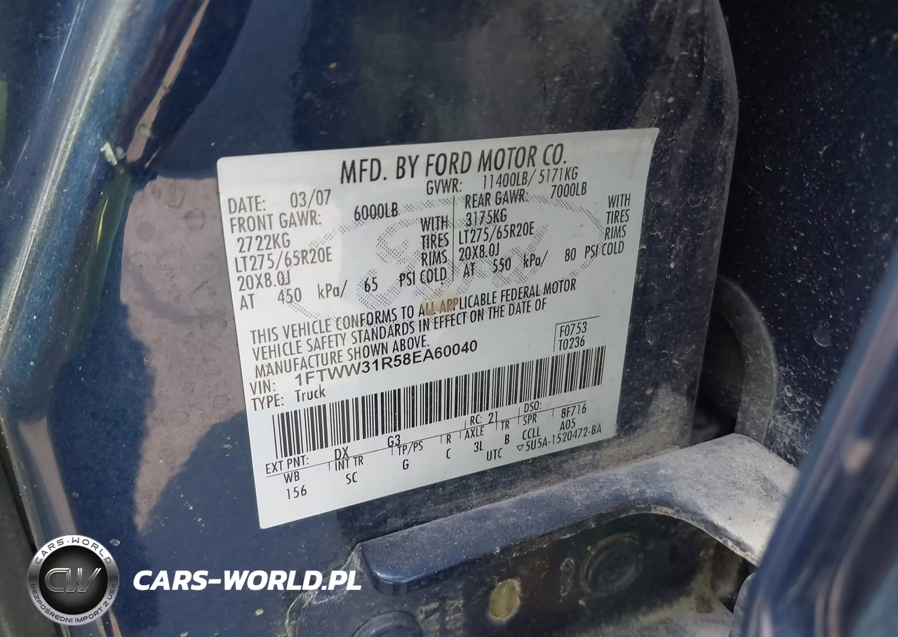 2008 Ford F-350 VIN:1FTWW31R58EA60040 - 9