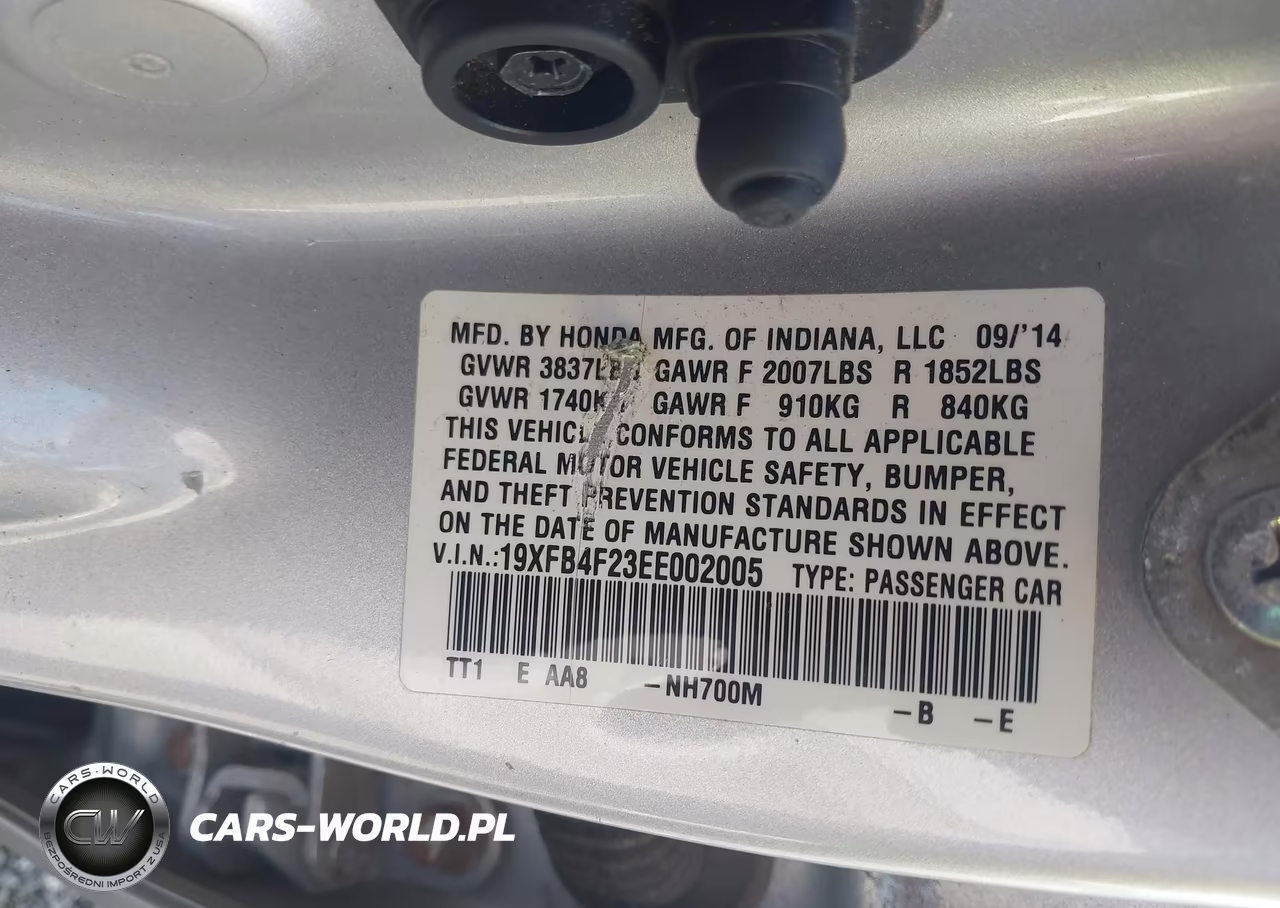 2014 Honda Civic Hybrid VIN:19XFB4F23EE002005 - 9
