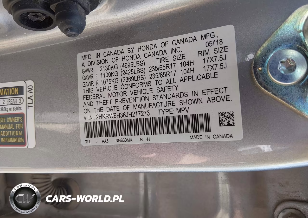 2018 Honda Cr-V Lx VIN:2HKRW6H36JH217273 - 9