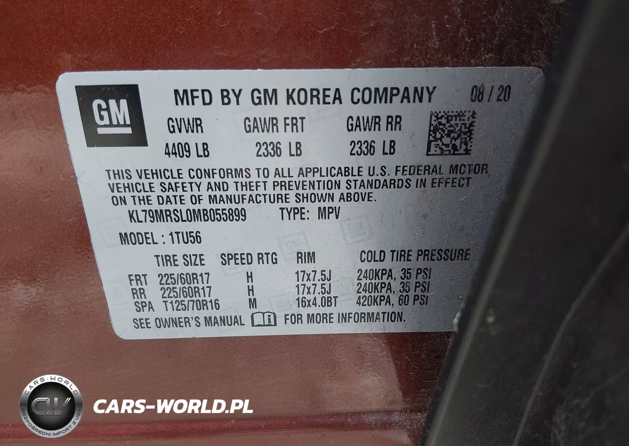 2021 Chevrolet Trailblazer Awd Lt VIN:KL79MRSL0MB055899 - 9