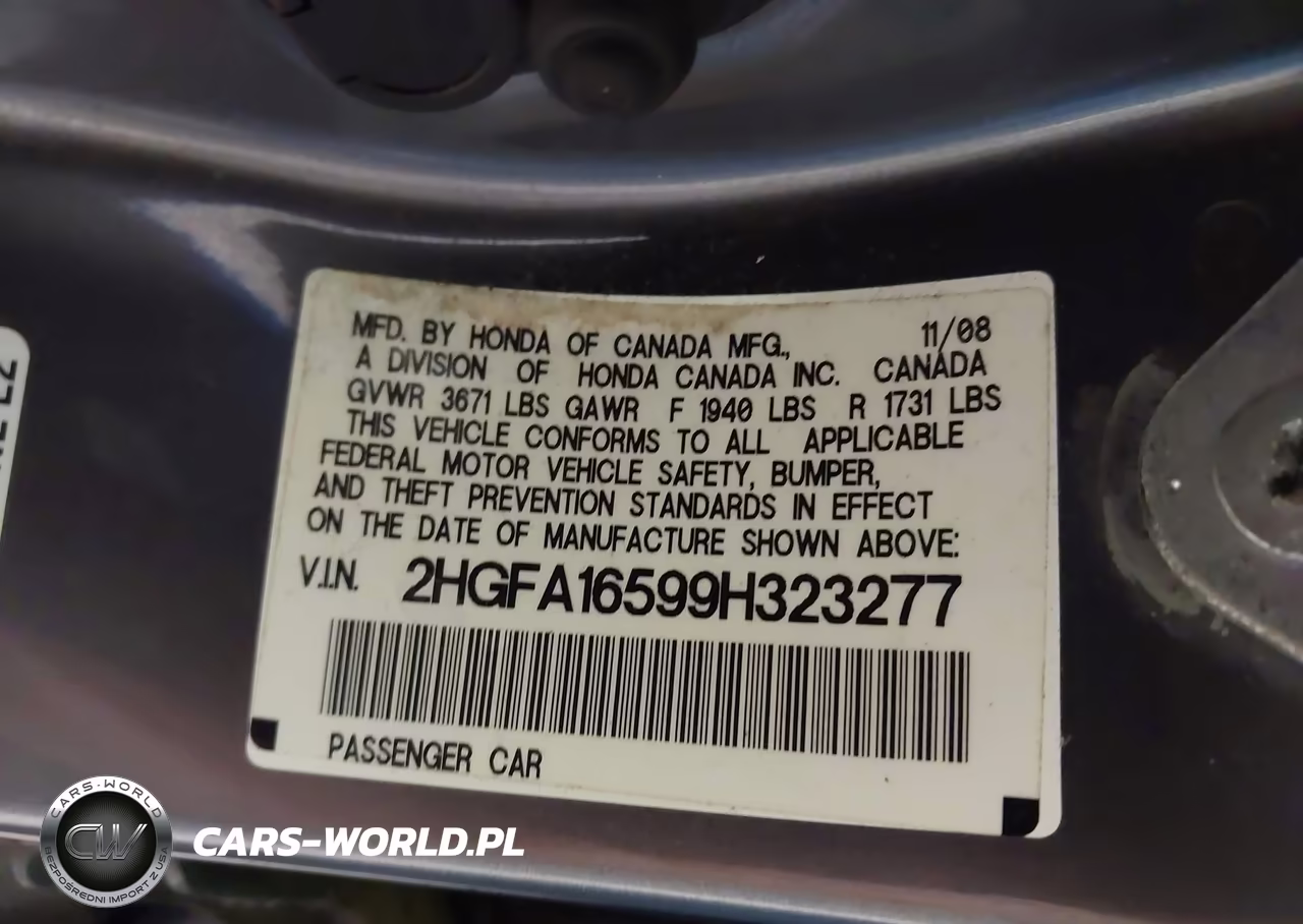 2009 Honda Civic Lx VIN:2HGFA16599H323277 - 9
