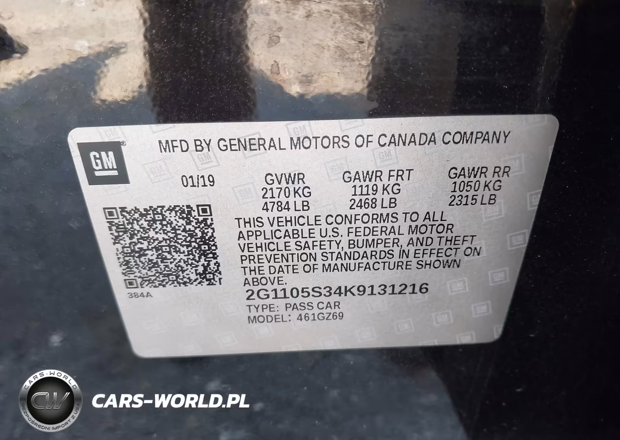 2019 Chevrolet Impala Premier VIN:2G1105S34K9131216 - 9