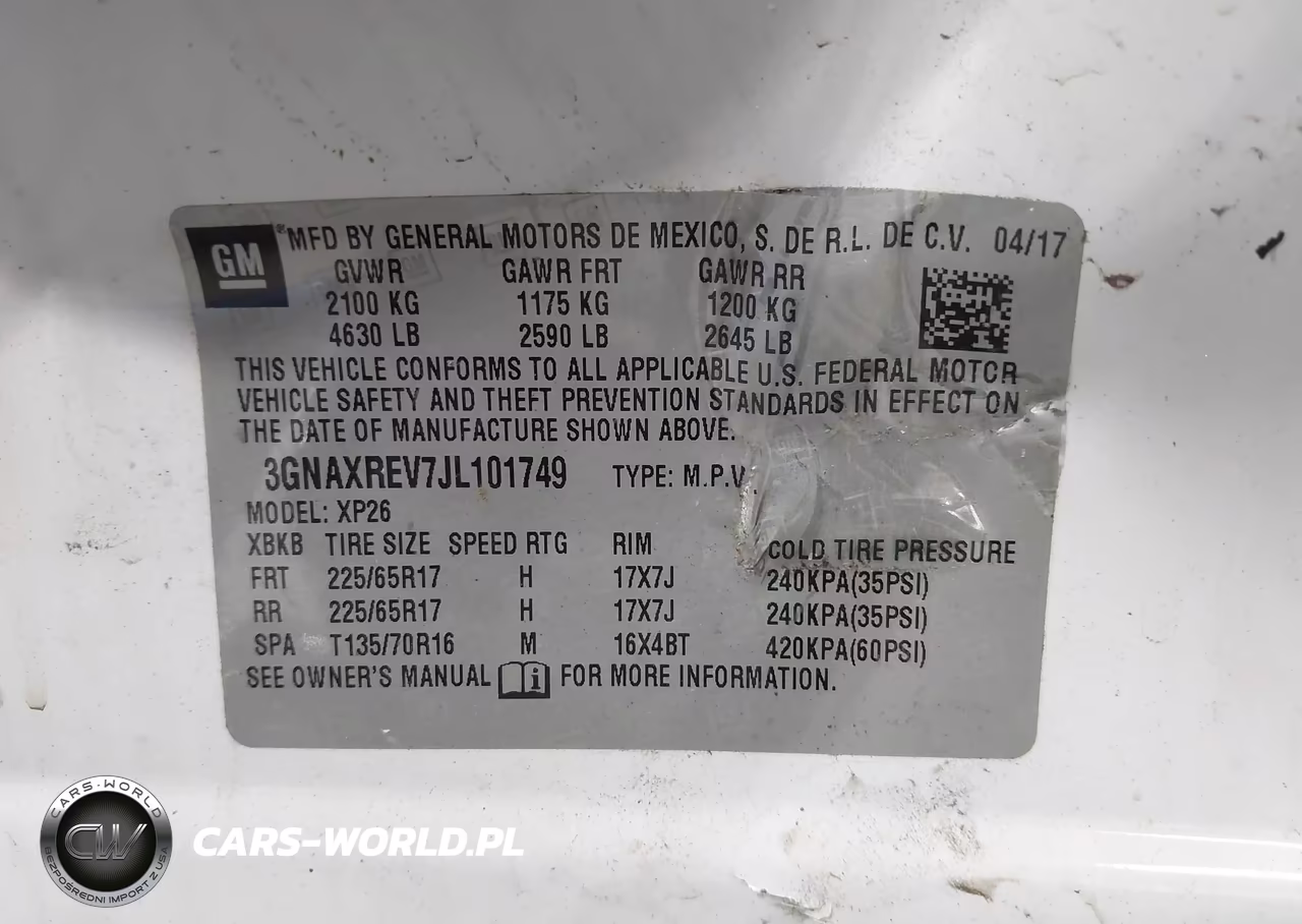 2018 Chevrolet Equinox Ls VIN:3GNAXREV7JL101749 - 9